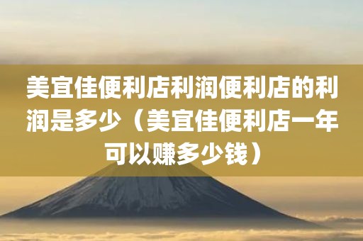 美宜佳便利店利润便利店的利润是多少（美宜佳便利店一年可以赚多少钱）