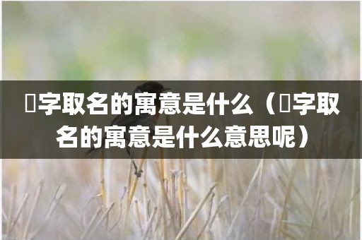 劼字取名的寓意是什么（劼字取名的寓意是什么意思呢）