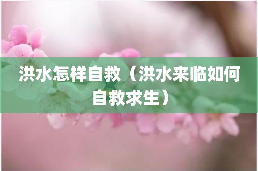 洪水怎样自救（洪水来临如何自救求生）
