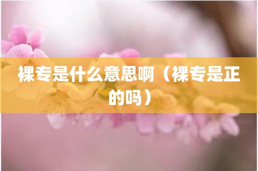 裸专是什么意思啊（裸专是正的吗）