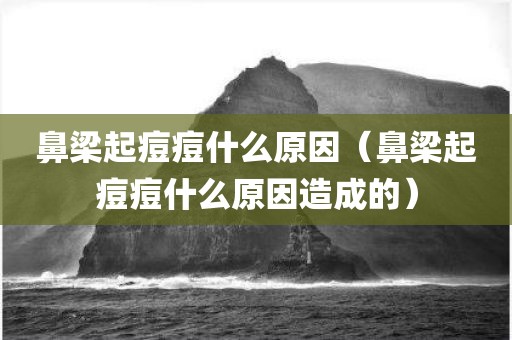 鼻梁起痘痘什么原因(鼻梁起痘痘什么原因造成的)