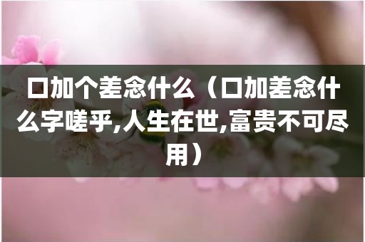 口加个差念什么（口加差念什么字嗟乎,人生在世,富贵不可尽用）