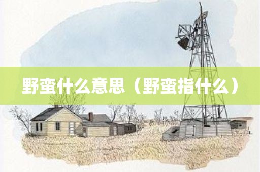 野蛮什么意思（野蛮指什么）