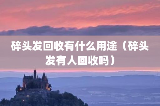 碎头发回收有什么用途（碎头发有人回收吗）