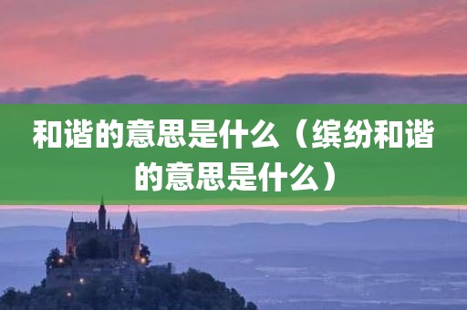 和谐的意思是什么（缤纷和谐的意思是什么）