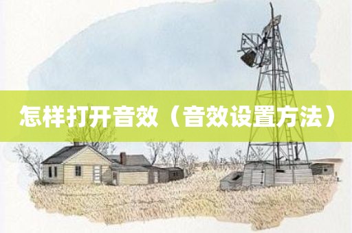 怎样打开音效（音效设置方法）
