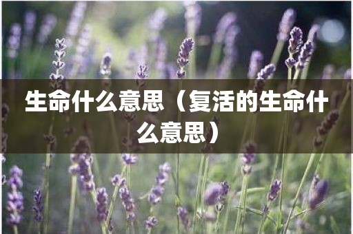生命什么意思（复活的生命什么意思）