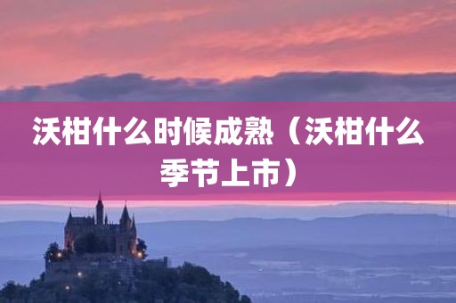 沃柑什么时候成熟（沃柑什么季节上市）