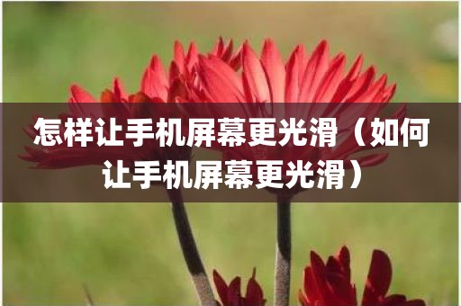 怎样让手机屏幕更光滑（如何让手机屏幕更光滑）