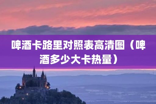 啤酒卡路里对照表高清图（啤酒多少大卡热量）