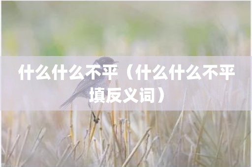 什么什么不平（什么什么不平填反义词）