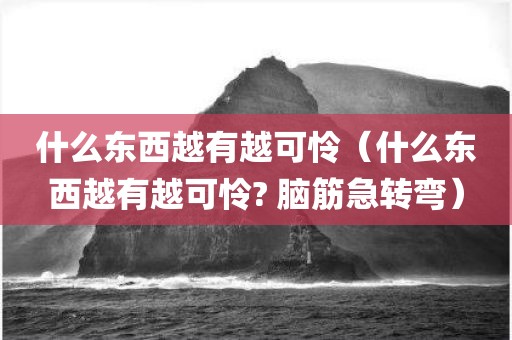 什么东西越有越可怜（什么东西越有越可怜? 脑筋急转弯）