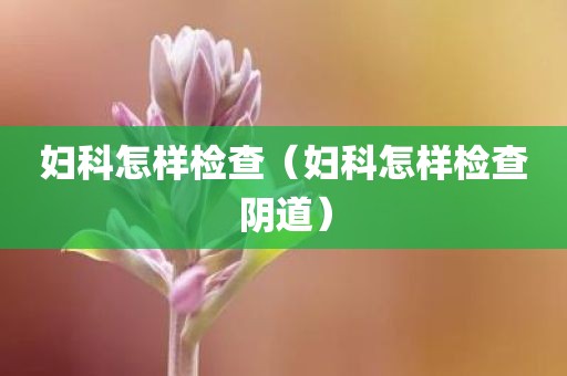 妇科怎样检查（妇科怎样检查阴道）