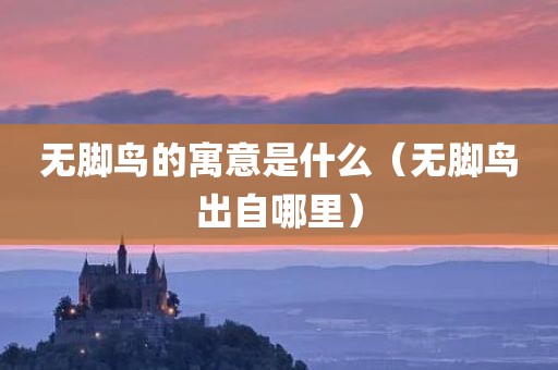 无脚鸟的寓意是什么(无脚鸟出自哪里) 无脚鸟的寓意是什么(无脚鸟出自哪里)