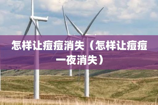 怎样让痘痘消失（怎样让痘痘一夜消失）