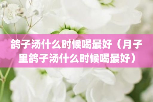 鸽子汤什么时候喝最好（月子里鸽子汤什么时候喝最好）