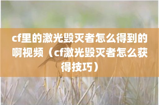 cf里的激光毁灭者怎么得到的啊视频（cf激光毁灭者怎么获得技巧）