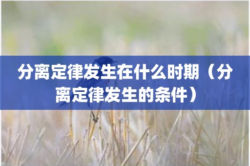 分离定律发生在什么时期（分离定律发生的条件）