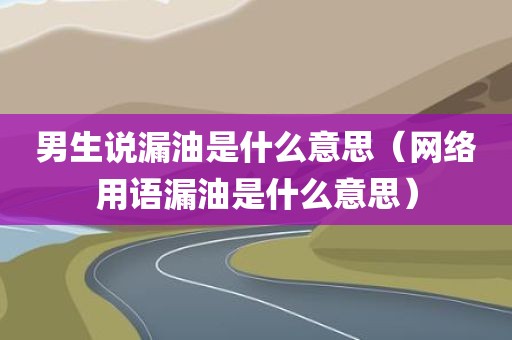 男生说漏油是什么意思（网络用语漏油是什么意思）