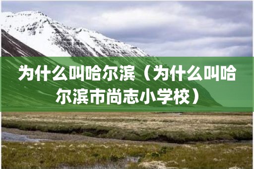 为什么叫哈尔滨（为什么叫哈尔滨市尚志小学校）