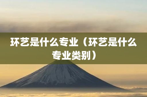 环艺是什么专业（环艺是什么专业类别）