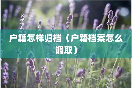 户籍怎样归档（户籍档案怎么调取）