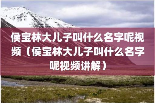 侯宝林大儿子叫什么名字呢视频（侯宝林大儿子叫什么名字呢视频讲解）