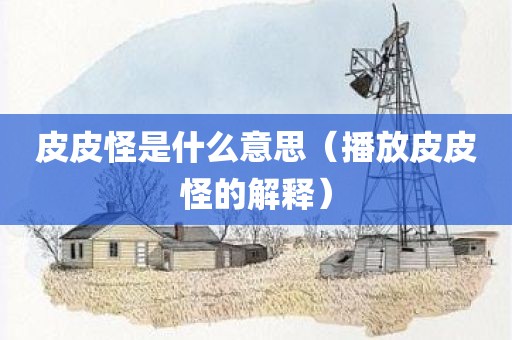 皮皮怪是什么意思（播放皮皮怪的解释）