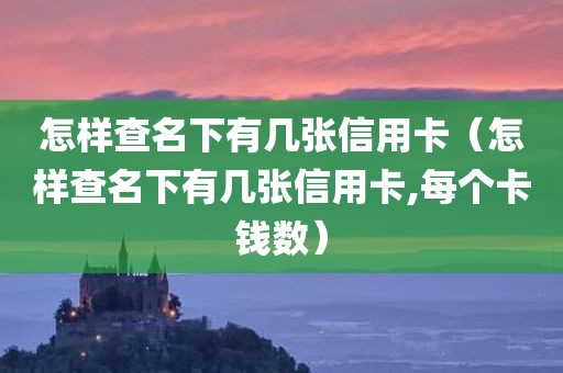 怎样查名下有几张信用卡（怎样查名下有几张信用卡,每个卡钱数）