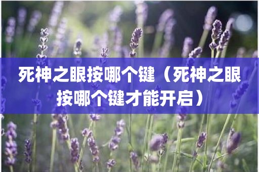 死神之眼按哪个键（死神之眼按哪个键才能开启）