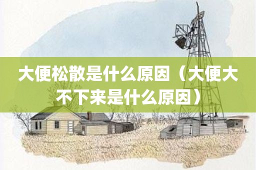 大便松散是什么原因（大便大不下来是什么原因）