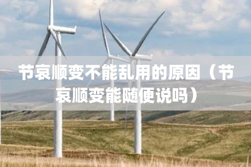 节哀顺变不能乱用的原因(节哀顺变能随便说吗)