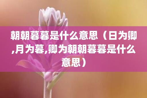 朝朝暮暮是什么意思（日为卿,月为暮,卿为朝朝暮暮是什么意思）