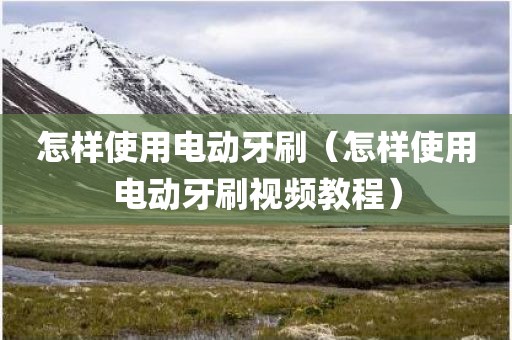 怎样使用电动牙刷（怎样使用电动牙刷视频教程）
