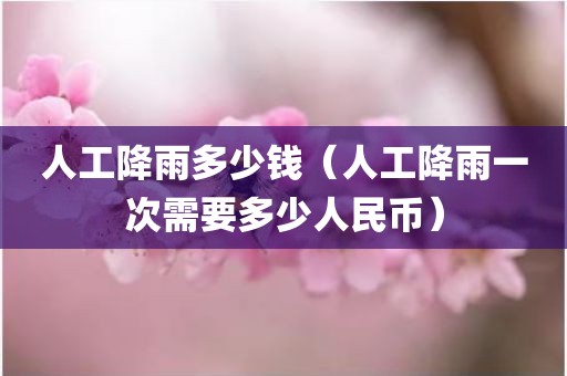 人工降雨多少钱（人工降雨一次需要多少人民币）