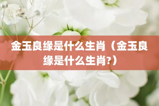 金玉良缘是什么生肖（金玉良缘是什么生肖?）