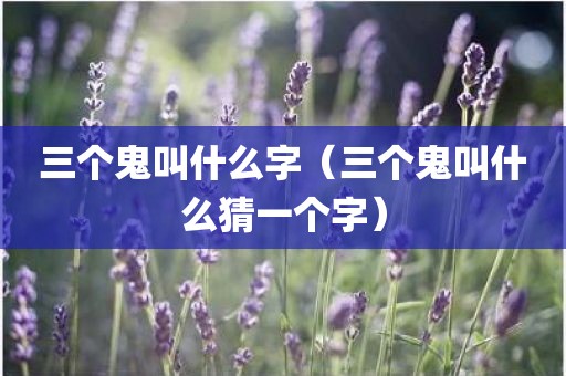 三个鬼叫什么字（三个鬼叫什么猜一个字）