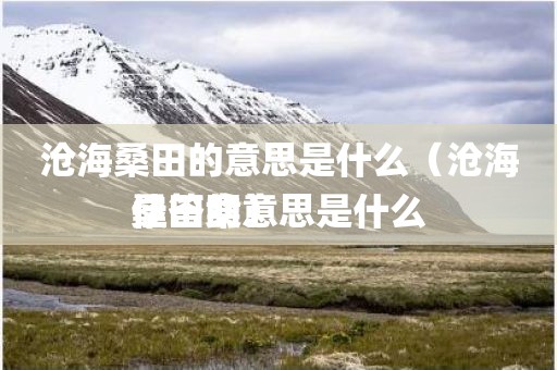 沧海桑田的意思是什么（沧海桑田的意思是什么佳答案）