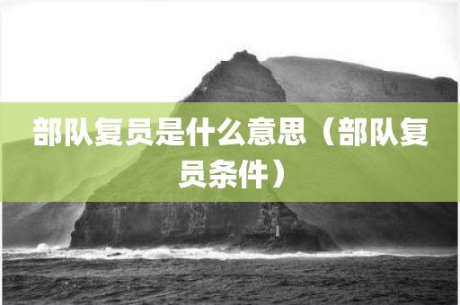 部队复员是什么意思(部队复员条件)