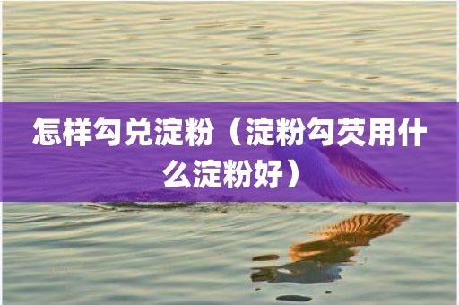 怎样勾兑淀粉（淀粉勾芡用什么淀粉好）