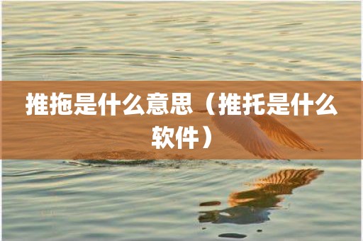 推拖是什么意思（推托是什么软件）