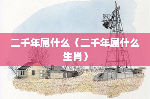 二千年属什么（二千年属什么生肖）