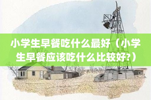 小学生早餐吃什么最好（小学生早餐应该吃什么比较好?）