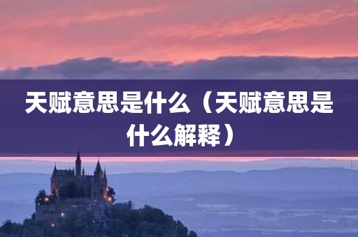 天赋意思是什么（天赋意思是什么解释）