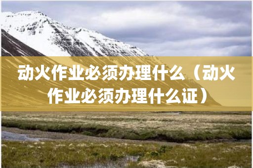 动火作业必须办理什么（动火作业必须办理什么证）