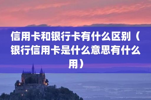 信用卡和银行卡有什么区别（银行信用卡是什么意思有什么用）