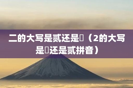 二的大写是贰还是貮（2的大写是貮还是贰拼音）