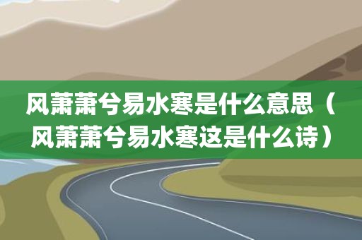 风萧萧兮易水寒是什么意思（风萧萧兮易水寒这是什么诗）