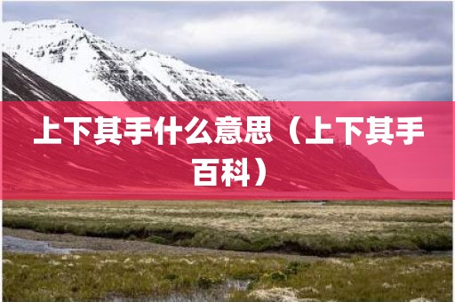 上下其手什么意思（上下其手百科）