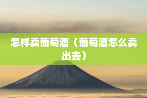 怎样卖葡萄酒（葡萄酒怎么卖出去）